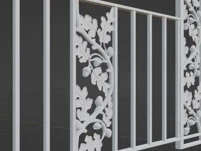 Wrought Iron Railing 3D model