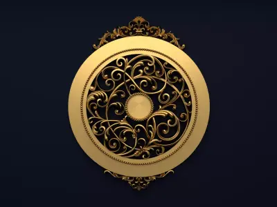 Classic Wall Clock decor ornament v-3D model 01 3D model