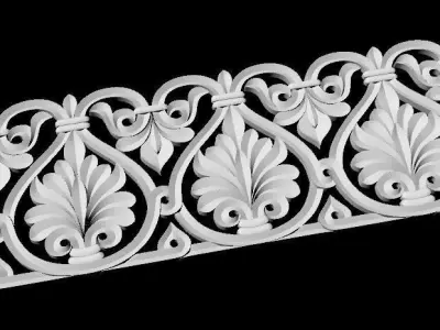 Central decor ornament for furniture 3D model 388