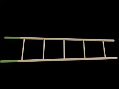 Mycroft Ladder Hanger -wood green painted Low-poly 3D model