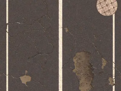 Wet asphalt 34 png pbr seamless 4k 3D model