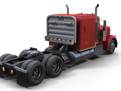 Peterbilt 379 custom cab truck Low-poly 3D model
