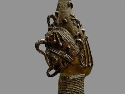 Queen Iden Head - Bronze Cast Low-poly 3D model