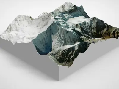 Mountain landscape Dhaulagiri Himalayas Nepal 3D model