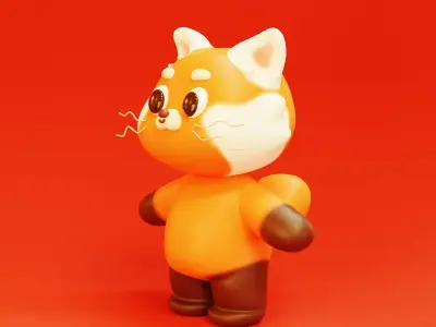 Red Panda Cute Cartoon 3D model