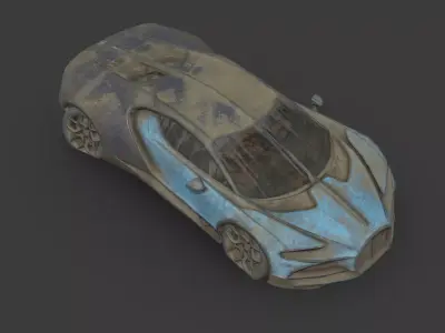 Abandoned Car - Bugatti Tourbillon Low-poly 3D model