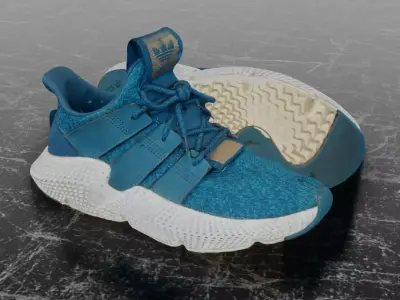 ADIDAS PROPHERE 3D SHOES - AQUA WHITE 3D model
