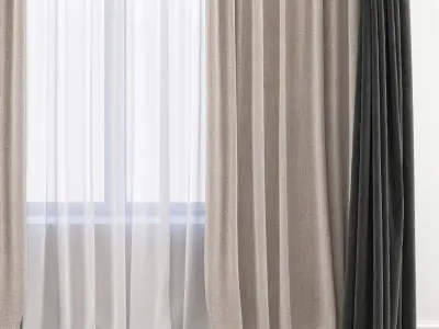 Set 83 Curtains 3D model