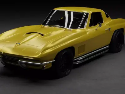 1967 Chevrolet Corvette Stingray 427 Yellow Sunfire  3D model