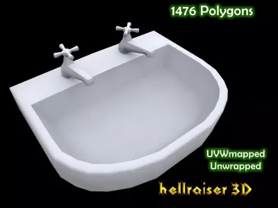 Old Sink Low-poly 3D model