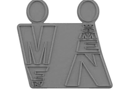 Restroom Neon Sign 3D model