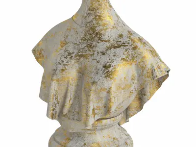 Decorative set bust with gold paint 3D model