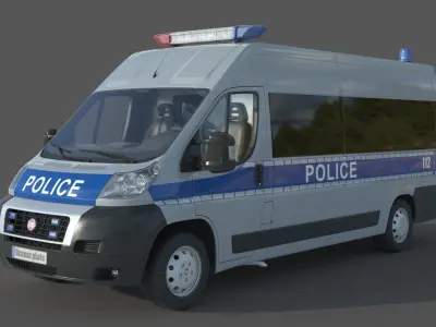  Fiat Ducato Van Police 3D model