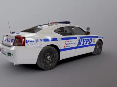 Dodge Charger NewYork police car Low-poly 3D model