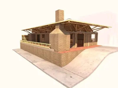 BAMBOO GRILL RESTAURANT BAKED 3D model