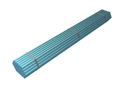 Steel Round Bars v1 006 Low-poly 3D model