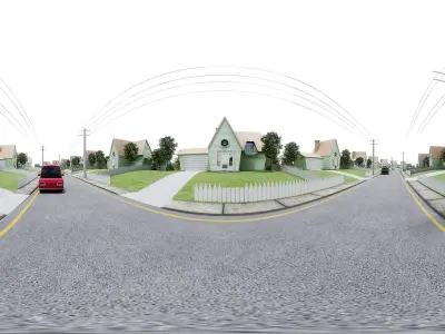 Neighborhood - Street - Cartoon Low-poly 3D model