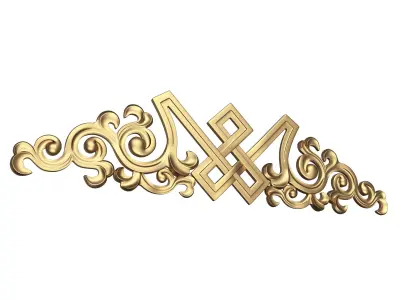Carved Plaster Molding Decoration 040 Low-poly 3D model