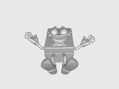 Cute 3D Gift Box Character Fun Cartoon Style Figurine 3D print model