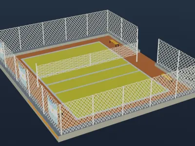 Volleyball Stadium - Argentina Low-poly 3D model
