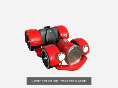 10 Cartoon Karts E Collection - Vehicle Racing Design 3D Model Pack
