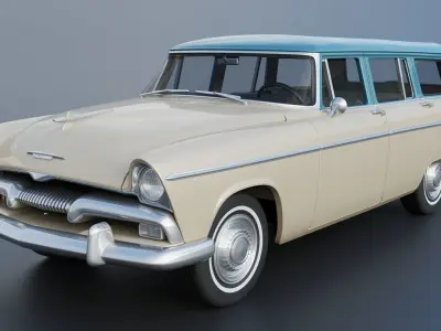 Plymouth Belvedere 4 Door Suburban 1955 3D print model