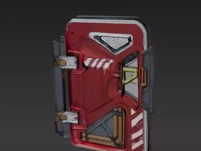 futuristic sci-fi door  3D print model