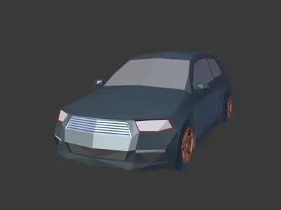 Cartoon Car LOW POLY - Generic Low-poly 3D model