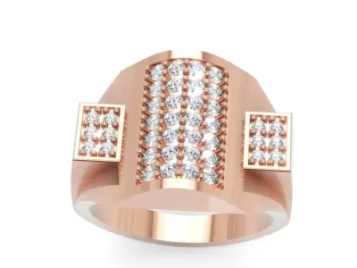 Bold Diamond Mens Ring Luxury Gentleman Accessory  3D print model