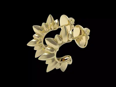 Sunflower earring 3D print model