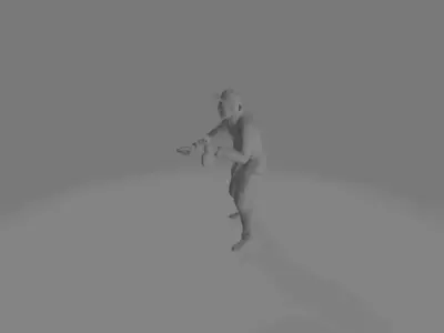 AUTO-WASH man holding gun Free low-poly 3D model