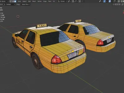 NYC taxi car Low-poly 3D model