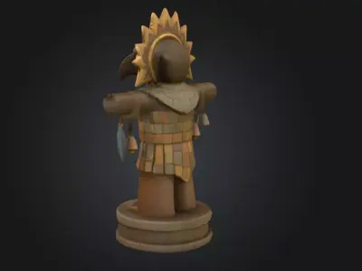Bird Warrior Statue Low-poly 3D model