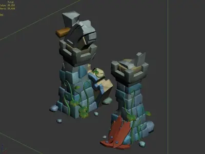 Game Cartoon - City - City Gate 04 3D model
