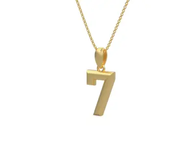 Model 1161 Number 7 Necklace Curved 3D print model