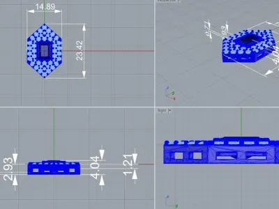 pendant trapezoid gold 3D print model