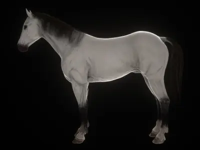 Three Horses Low-poly 3D model