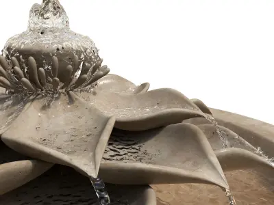 Lotus Flower Bowl Fountain 3D model