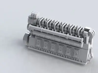 Submarine VIIC Engine Room 3D print model