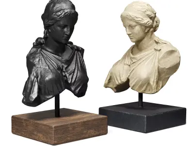 Capitolini girl bust Low-poly 3D model