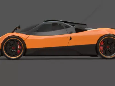 Pagani Zonda Cinque 3D Model Limited Edition Hypercar Exotic  Low-poly 3D model