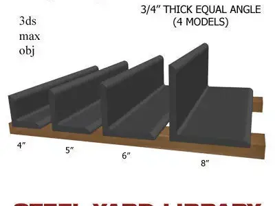 3 4in Thick Equal Angle 3D model