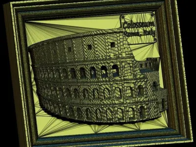 Colosseum Panno STL File for CNC Relief engraving 3D model