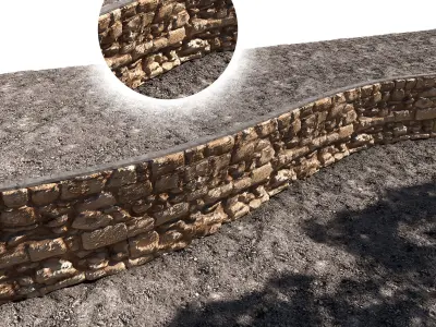 Retaining wall Free 3D model