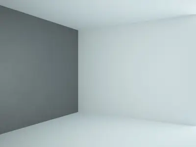 Empty room with black deocrative wall and loft style window 3D model