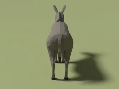 Low Poly Cartoon Donkey Low-poly 3D model