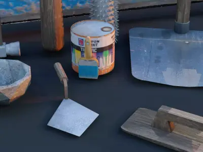 20 Plus Survival Tools Low-poly 3D model