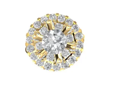 Round Diamond Halo Engagement Ring for Women 1699 3D print model