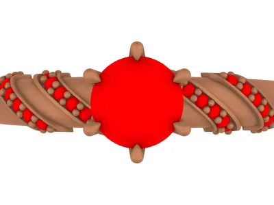 Solitaire Engagement Ring Clasp 3D print model