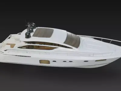 Modern Luxury Motor Yacht Cabin Cruiser 3D Model 3D print model